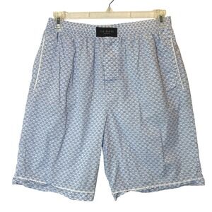 Ted Baker London Mens Blue Geometric Cotton Pajama Shorts Size L RN169027